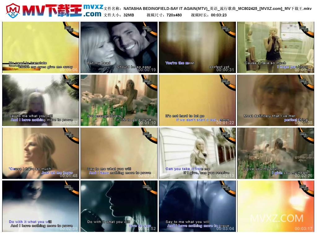 NATASHA BEDINGFIELD-SAY IT AGAIN(MTV)_英语_流行歌曲_MC802425